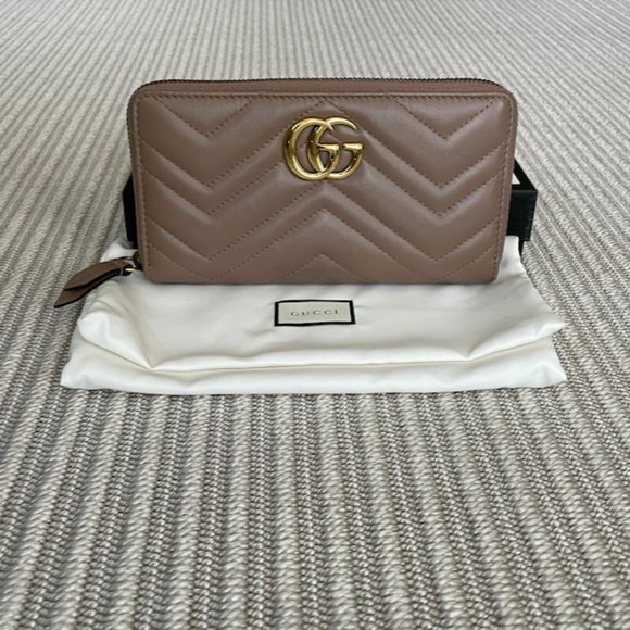 GUCCI GG Marmont Small Matelasse Shoulder Bag and Zip Wallet - Porcelain Rose - Picture 7 of 11